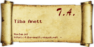 Tiba Anett névjegykártya